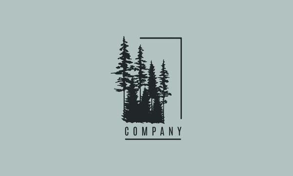 Unique and beautiful forest tree logo icon, travel and tourism company vector template