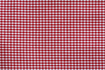 Red and white plaid fabric texture