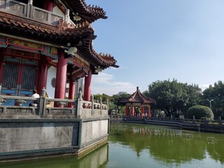 Naklejka premium Pagoda in a park in Asia