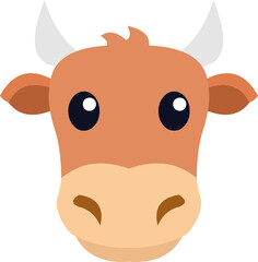Vector illustration of the face of a cow cartoon