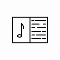 Outline melody notebook icon.Melody notebook vector illustration. Symbol for web and mobile