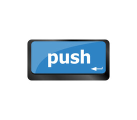 push key on computer keyboard, business concept