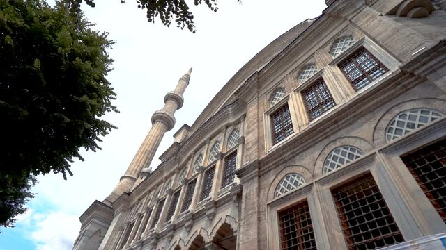 Nuruosmaniye mosque in beyazid ?stanbul. 
historic ottoman architecture mosque bottom angle wide angle istanbul historic.