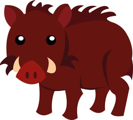 Vector illustration of a wild boar cartoon