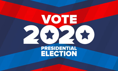 Fototapeta premium Presidential Election 2020 in United States. Vote day, November 3. US Election. Patriotic american element. Poster, card, banner and background. Vector illustration