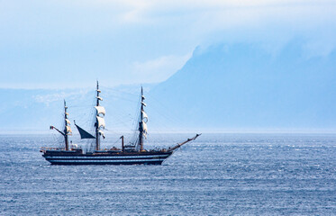 sailing ship in the sea Amerigo Vespucci