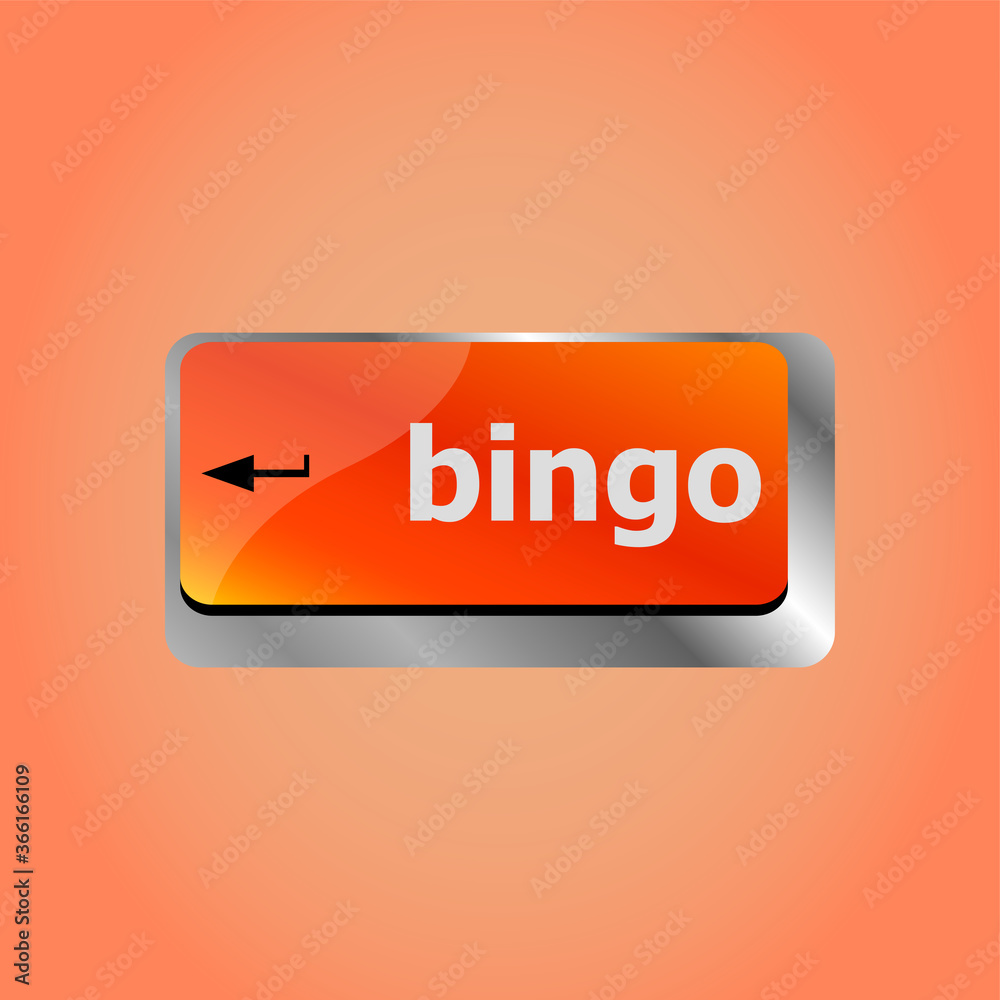 Poster bingo enter button on computer keyboard keys