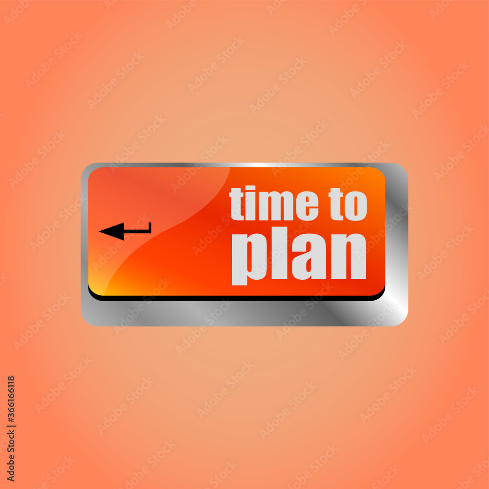 Fototapete future time to plan concept with key on computer keyboard