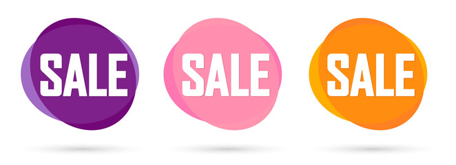 Set Sale bubble banners design template, discount tags, great offer, app icons, vector illustration