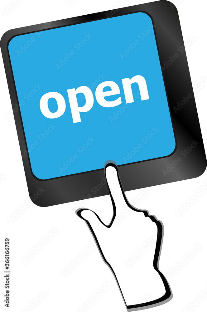 Poster open button on the computer keyboard