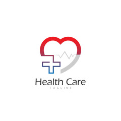 Medical Health Care Logo Design Template Flat Style Vector Illustration
