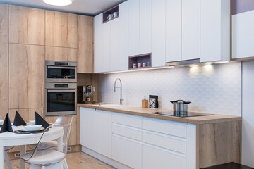 Interior of kitchen in modern apartment