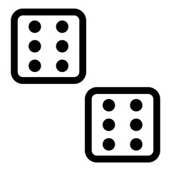 Dice Game Flat Icon Isolated On White Background
