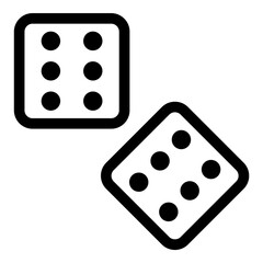 Dice Game Flat Icon Isolated On White Background