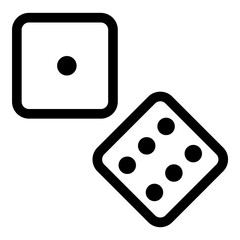 Dice Game Flat Icon Isolated On White Background
