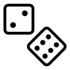 Dice Game Flat Icon Isolated On White Background