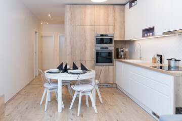 Interior of kitchen in modern apartment