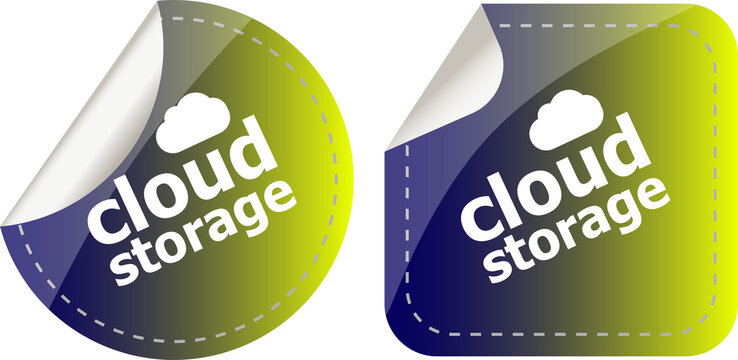 cloud storage - cloud computing icon stickers set