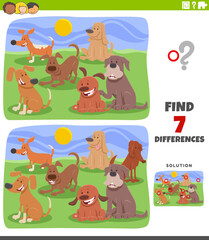 differences educational game with dogs group