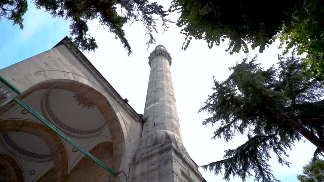 gazi atik ali pasa mosque in beyazid Istanbul. historic ottoman architecture mosque bottom angle panning slow motion wide angle istanbul historic.
historic istanbul ottoman architecture mosuqe panning