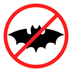 No Bat Flat Icon Isolated On White Background