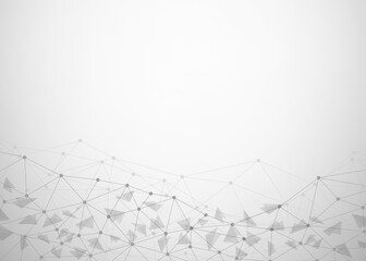 Abstract technology background. Polygonal with connecting dots and lines. Data and technology concept, network connection