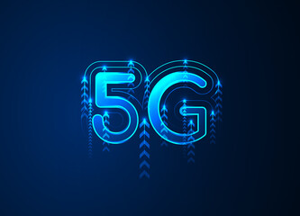 5G network wireless internet, High-speed mobile Internet, Wi-fi connection. Hi-tech digital technology concept