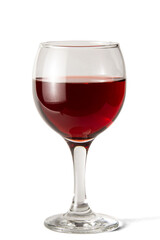 Glass of red wine isolated on white background