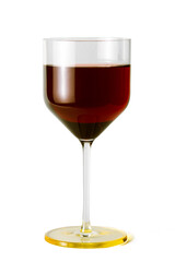 Glass of red wine isolated on white background