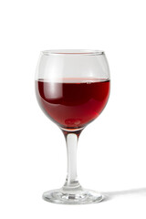 Glass of red wine isolated on white background