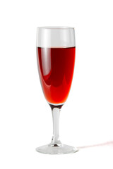 Glass of red wine isolated on white background