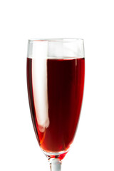Glass of red wine isolated on white background