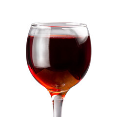 Glass of red wine isolated on white background