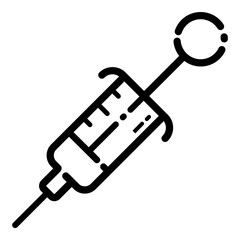 Syringe Vaccine Flat Icon Isolated On White Background