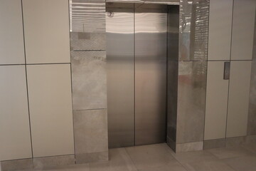 lift metal doors in business center