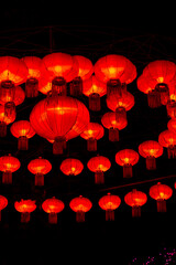 Asian decoration made of paper and light with details in red yellow and others