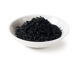 Dried hijiki on a white background