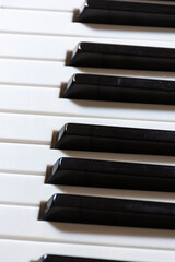 Teclas brancas e pretas do piano