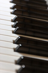 Teclas brancas e pretas do piano
