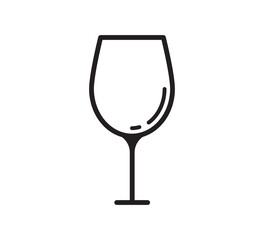 Wine glass icon vector logo design template