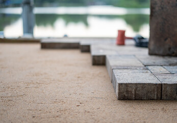 Paver being laid 