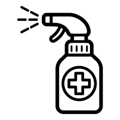 Sanitizer Virus Processing Flat Icon Isolated On White Background