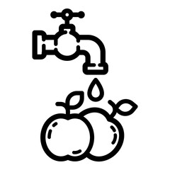 Washing Vegetables Hygiene Flat Icon Isolated On White Background