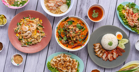 Fototapeta na wymiar Thai Street Food Mixes 