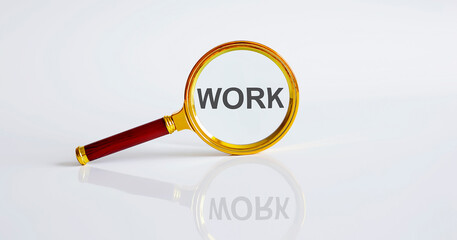 Text WORK on a wooden cube blocks