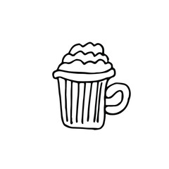 hand drawn beer mug with foam isolated black white - beer logo emblem sign oktoberfest logotype, light, bar, 