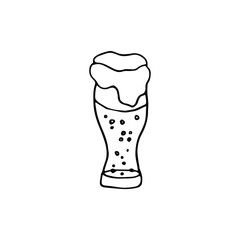 hand drawn beer mug isolated. Beer Mug Drawing logo. Beautiful hand drawn fashion beer mug icon. Hand drawn black sketch. Sign , symbol , doodle. Isolated on white background.beer festival logotype