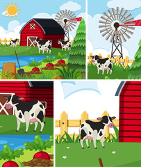 Obraz na płótnie Canvas Simple farm background set