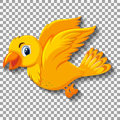Cute yellow bird cartoon character