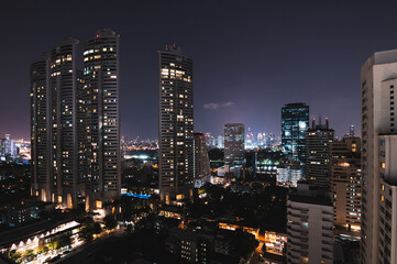 Fototapeta na wymiar Bangkok clear city view in evening
